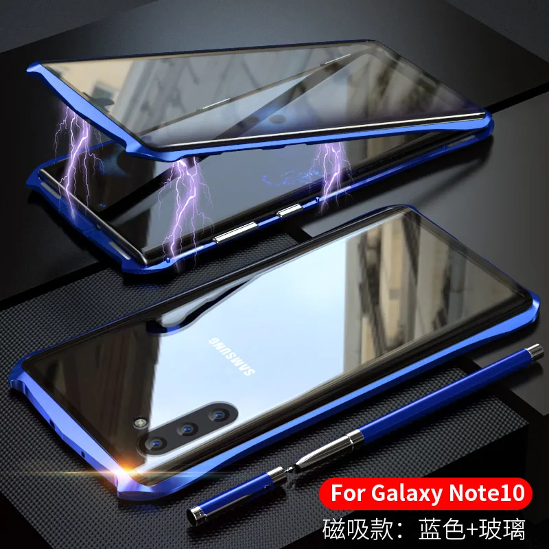 Роскошный Магнитный чехол для samsung Galaxy Note 10Pro металлический бампер противоударный полная прозрачная стеклянная крышка для samsung Note10 5G