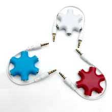 Качество 3,5 мм аудио сплиттер под наушники 1 штекер до 1 2 3 4 5 Женский Кабель 5 способ порт Aux музыка звук выход кабели 20 см