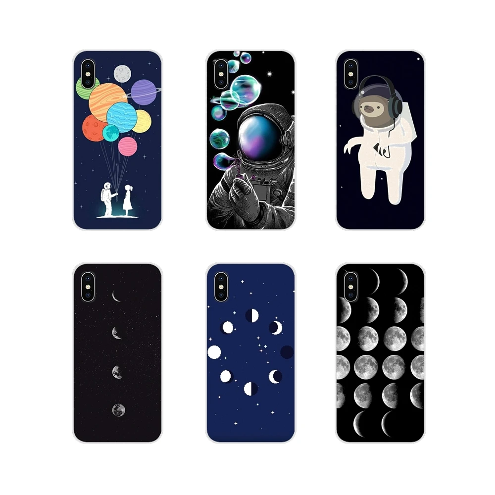 Space Love Moon Astronaut Accessories For Motorola Moto X4 E4 E5 G5 G5S G6 Z Z2 Z3 G G2 G3 C Play Plus Transparent Soft TPU Case | Мобильные