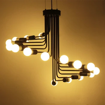 

16 heads Retro loft vintage chandelier for living room bedroom cafe restaurnt iron design light e27 pendant lamp