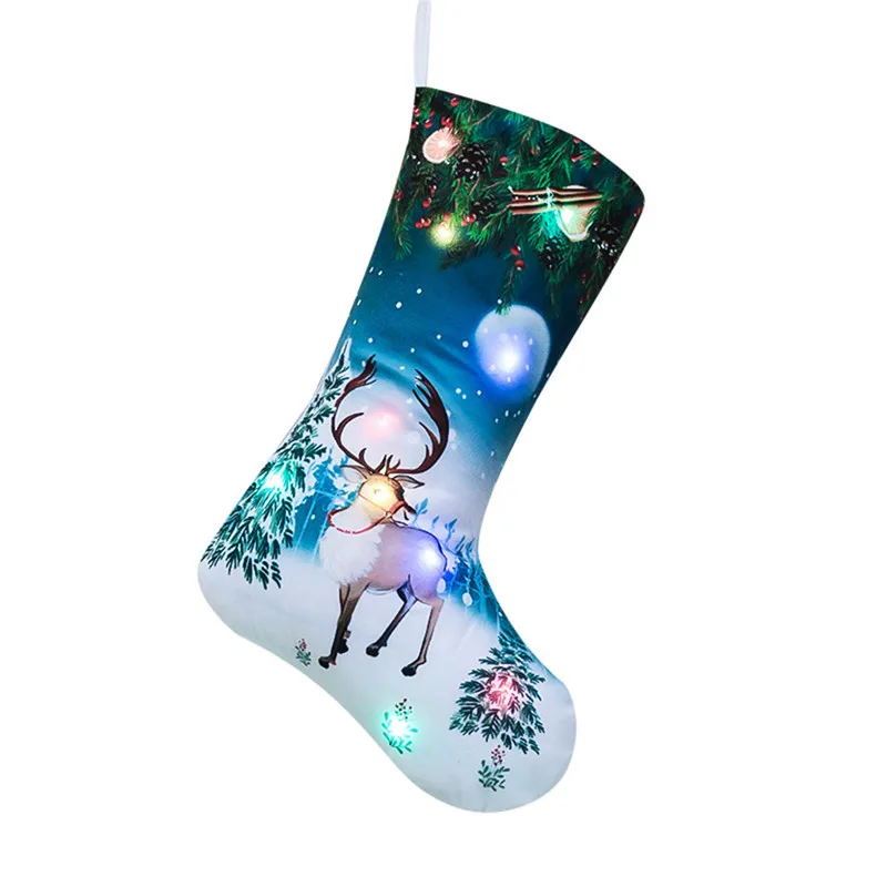 Merry Christmas Led Hanging Gift Candy Large Socks Decoration Home Holiday New Year Christmas Decoration NEW@5 - Цвет: C