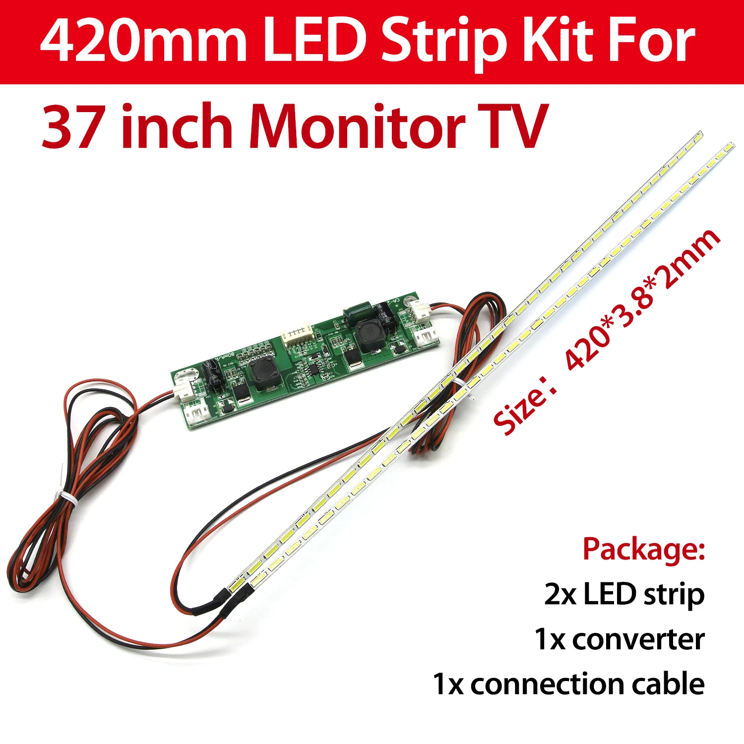 37inch 7020 LED Aluminum Plate Strip Backlight Lamps Update Kit for LCD Monitor TV Panel 2 Strips 420mm | Электронные компоненты