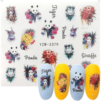 

1 Sheet Creative Graffiti Nail Watermark Sticker Colourful Animal Flower Series Water Transfer Decals Manicure Foils Slider