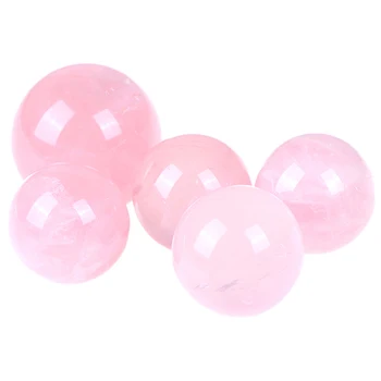 

New Natural Crystal Stone Pink Rose Quartz Stone Sphere Crystal Healing Ball Wedding Home Decoration