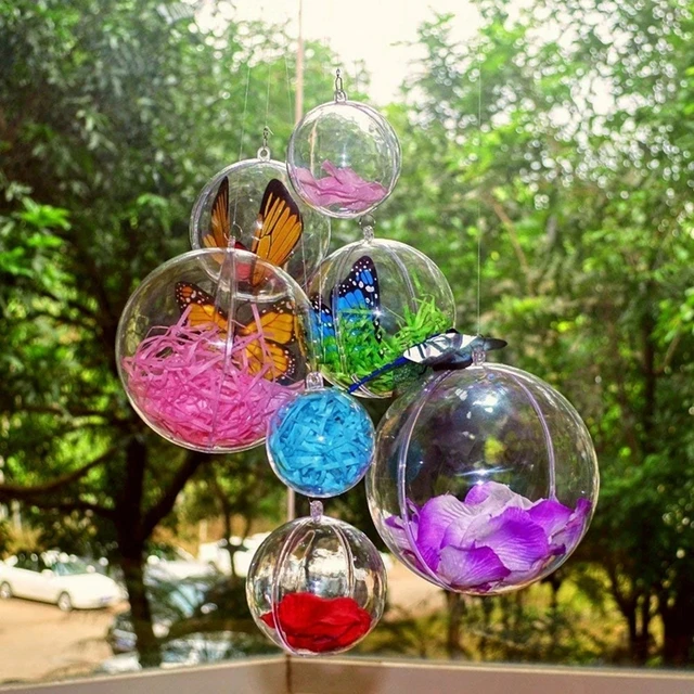 5 Pairs Clear Plastic Fillable Ornaments Ball for Christmas Tree  Decorations Clear Christmas Balls Xmas Tree Ornament 2023