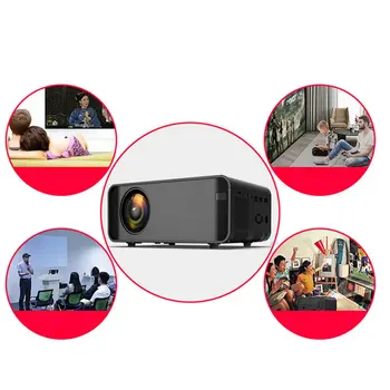 

Black Portable Projector High Definition 1080p Mobile Phone Wifi Wireless Same Screen Projector Home Theater Video Projector