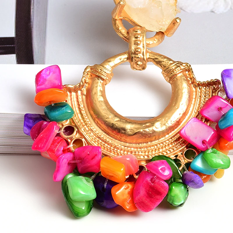 Dangle Earrings Drop Earrings Bohemian Vintage Handmade Hanging Colorful Rhinestone Metal Earrings For Women