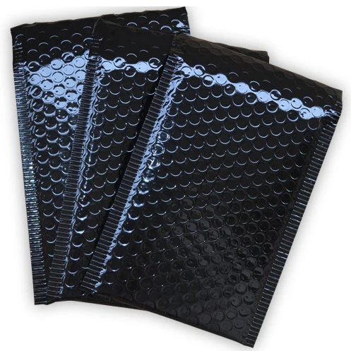 

50 PCS/Lot Bright Black Plastic Bubble Envelopes Bags Waterproof Mailers Padded Shipping Envelope Shockproof Mailing Bags