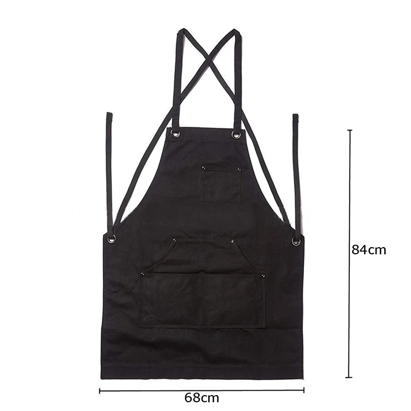 Heavy Duty Waxed Canvas Work Hobby Apron Large Pocket Fits Small to XXL Black tech tool bag