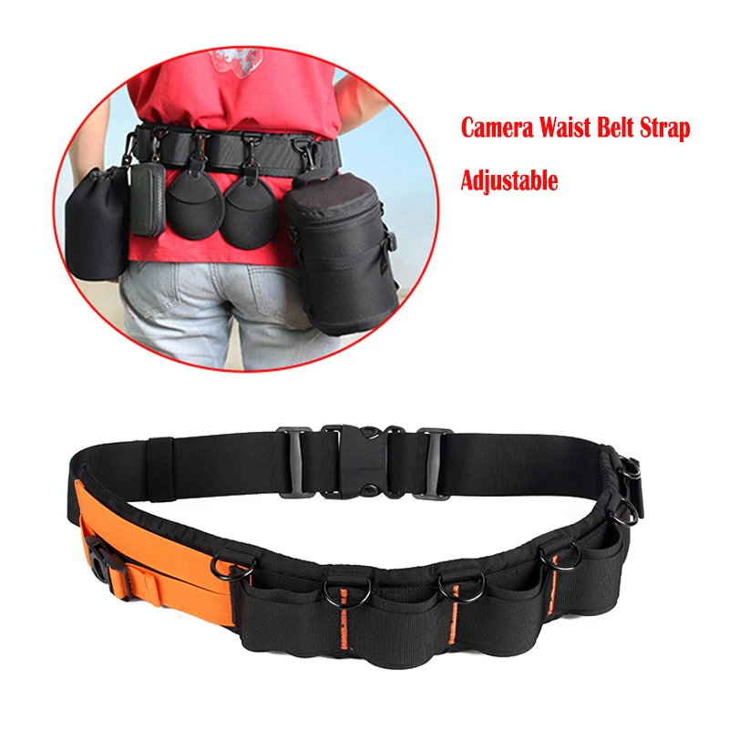 DSLR Camera Waist Belt Strap Adjustable Lens Tube Belt Camera Bag Belts