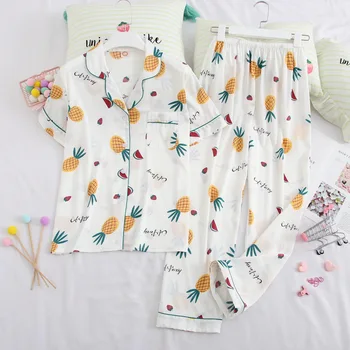 

Women Silky 2PCS Sleepwear Satin Print Pajamas Sets Summer Shirt&Pant Female Pyjamas Suit Casual Sleep Set Loose Home Wear