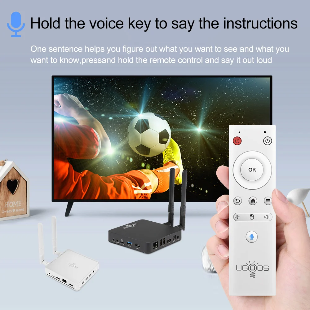 UR02 BT Sprachsteuerung - Ersatz-Fernbedienung Für UGOOS TV Boxen