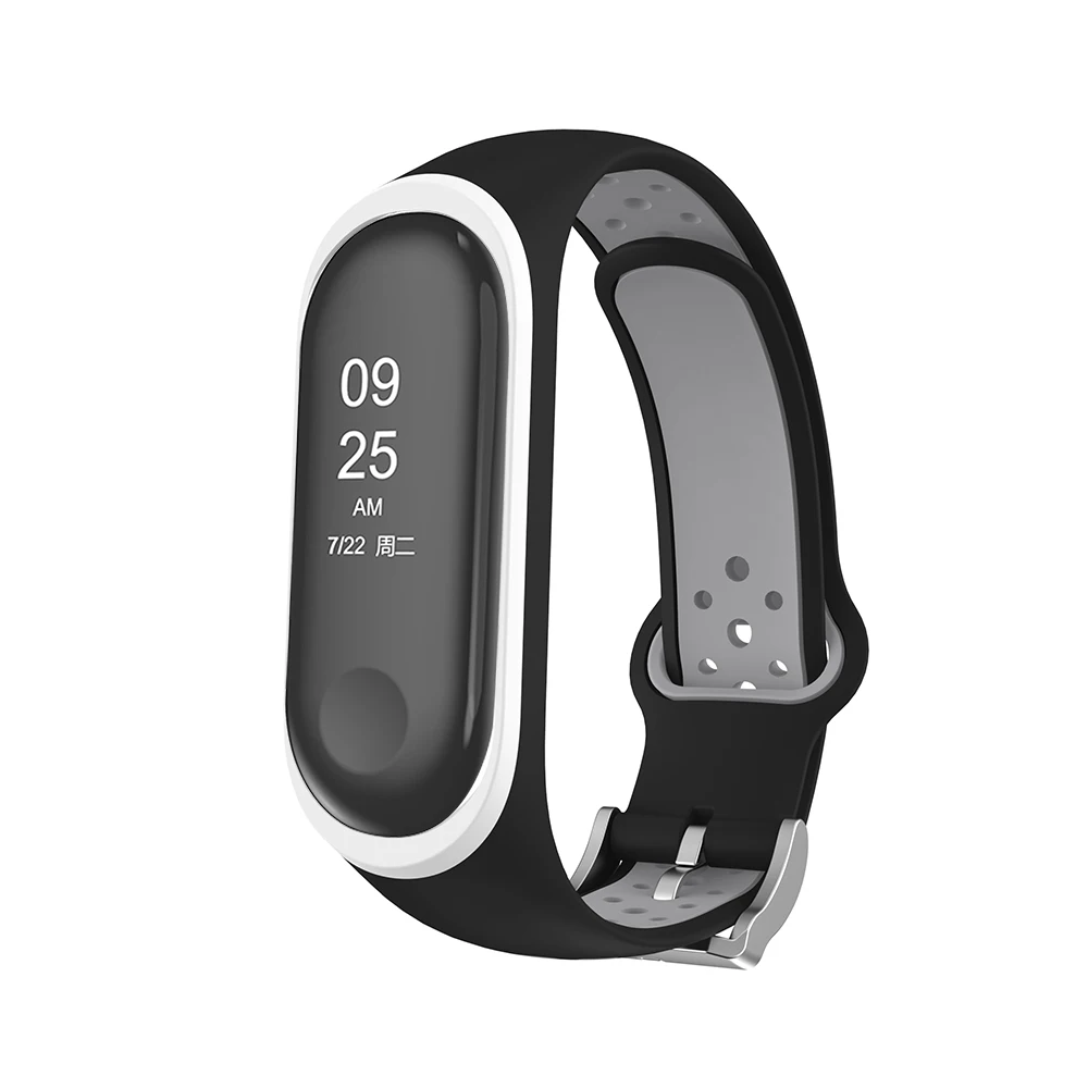 Силиконовый браслет для Xiaomi mi, ремешок 4, сменный смарт-ремешок для mi Band 4, водонепроницаемый ремешок для mi Band 4 часы ми 4 mi band 4 ремешок - Цвет: black grey