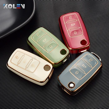 Custodia per chiave auto Shell Fob per VW Volkswagen Golf Polo Tiguan Magotan Passat Seat Leon Altea Ateca Skoda Kodiaq Superb Octavia - Custodia per chiave auto Shell Fob per VW Volkswagen Golf Polo Tiguan Magotan Passat Seat