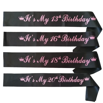 

Birthday Party Sash for Girls 13th 16th 18th 20th Birthday Party Decorations Sweet 16 It's my 13th 16th 18th 20th Birthday Sash