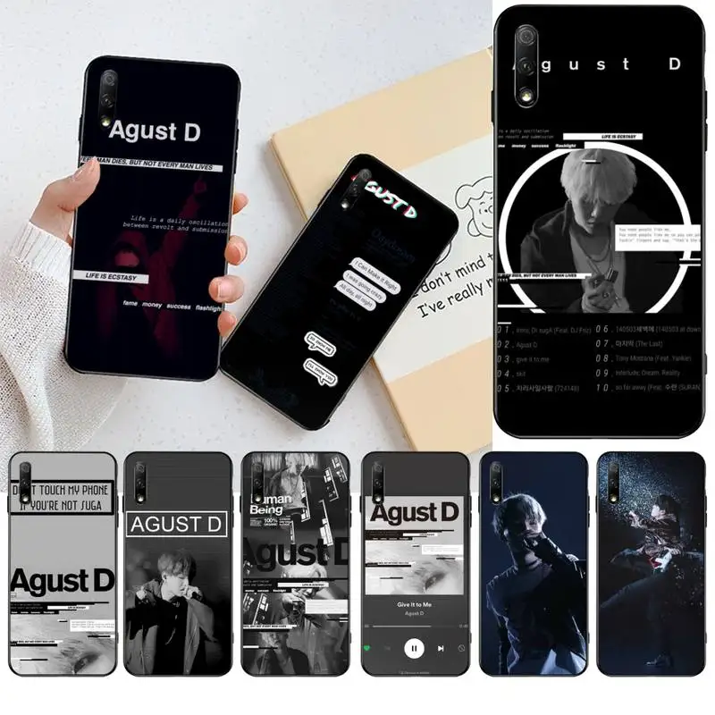 CUTEWANAN Agust D черный ТПУ мягкий чехол для телефона Huawei Honor 30 20 10 9 8 8x 8c v30 Lite view pro |