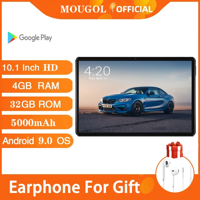 Novo 10 polegada tablet android 9.0 4g duplo lte phablet sc9863a octa núcleo 1280x800 ips 4gb ram 32gb rom tablet pc gps câmeras duplas