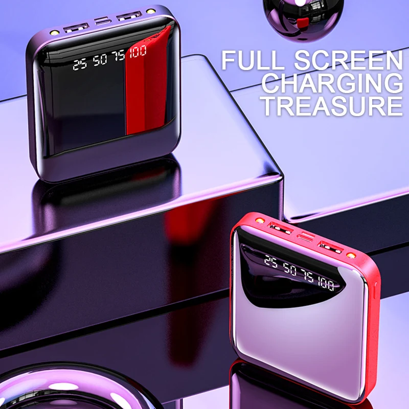 

Mini 20000mAh Power Bank For iPhone 8 Xiaomi Mi Powerbank Pover Bank Charger Dual Usb Ports External Battery Poverbank Portable