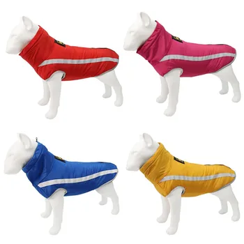 

Pet Clothing Reflective Windproof Warm Hidden Traction Mouth Autumn and Winter Shock Suit Thickened Puppy Coats
