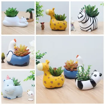 

Cartoon Animal Flower Pot Fleshy Flower Pot Decoration Cartoon Figurine Micro Landscape Potted Cute Animals Shape Pot Home Offic