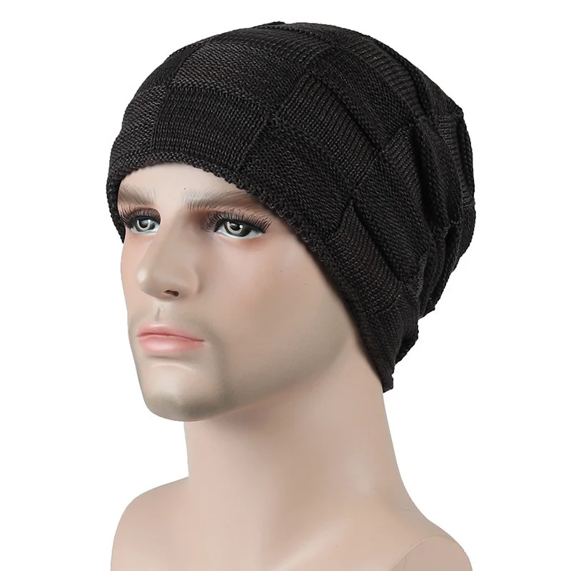 Men's Beanies Knitting Hat Winter Cap For Man Knitted Cap Boys Thicken Hedging Cap Balaclava Skullies Fashion Warm Knit hat 2