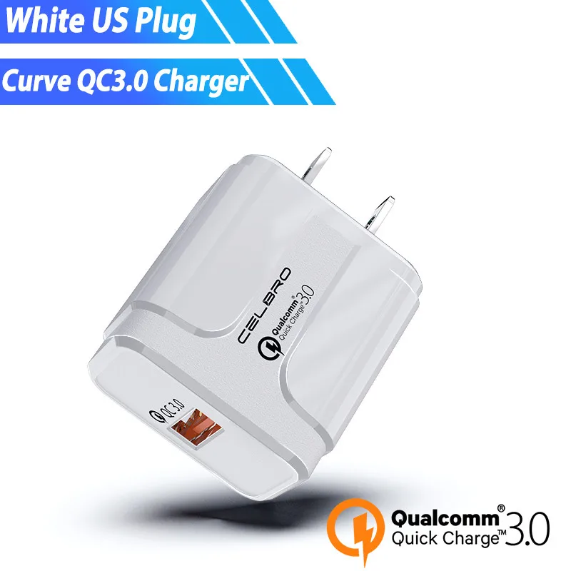 Usb зарядное устройство Quick Charge 3,0 QC3.0 Быстрая зарядка для Redmi Note 7 K20 Iphone LG G6 G5 htc 10 U11 Nubia Z11 зарядное устройство для мобильного телефона - Тип штекера: US Charger only WH