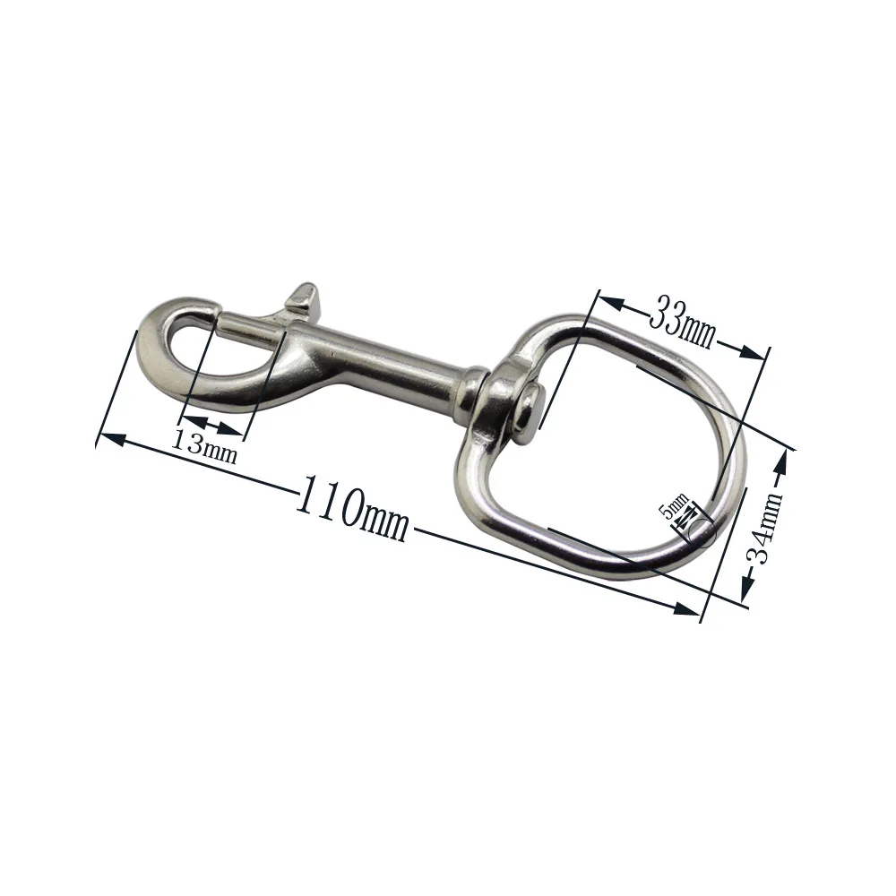 

Stainless steel 316 scuba diving swivel single bolt snap hook with finger suitable spring button