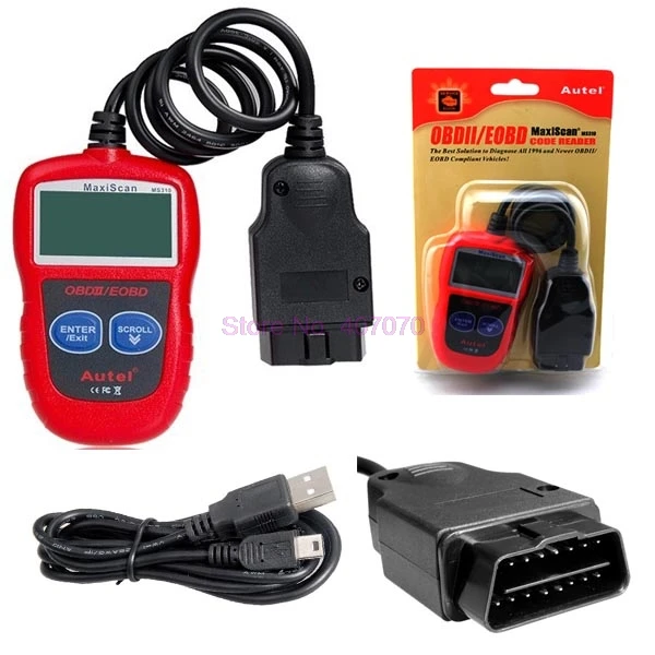 От DHL или Fedex 10pcs MaxiScan MS310 2 &quotLCD OBDII / EOBD считыватель кодов-красный (12V) | Автомобили и
