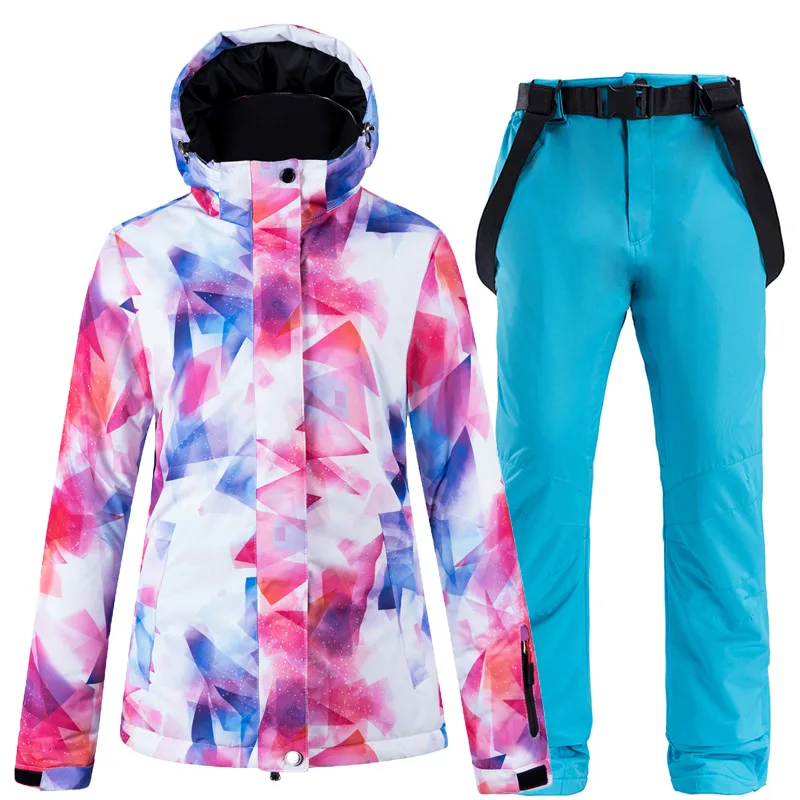 

2019 Hoodie Warm Women's Ski Suit Waterproof Snowboard Clothing Woman Jacket Overalls Ski Female Sport Jumpsuit Snow Suits
