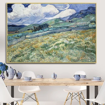 

Van Gogh Mountainous Landscape Behind Saint Paul Hospital Painting Canvas Posters Prints Cuadros Wall Pictures For Living Room