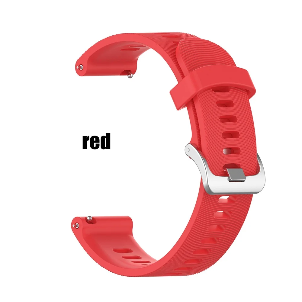 Классические яркие силиконовые часы браслет 20 мм ремешок для Garmin Forerunner 645 245 245M Vivoactive 3 - Цвет: red