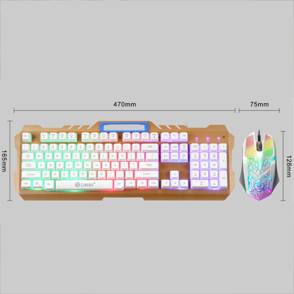Модная игровая Проводная клавиатура и мышь с подсветкой комплект геймера 3200PDI