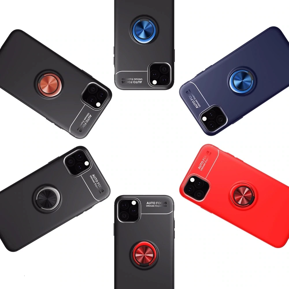 100 шт. чехол для телефона Apple iPhone 11 Pro Max XS XR X 8 7 6 6S Plus SE 5 5S металлическое кольцо-держатель для пальца сверхмощный мягкий чехол