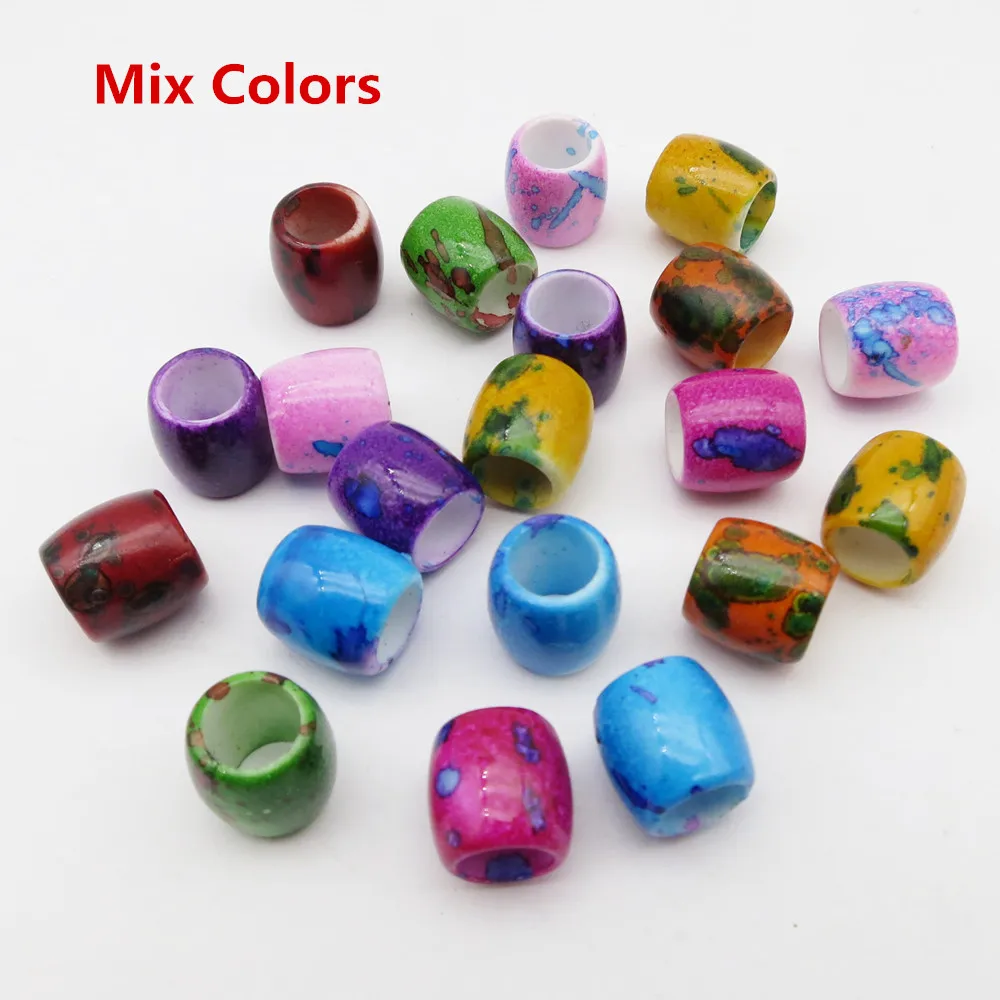 20pcs Multi coloured acrylic round crochet hair braid accessories ring beads nano rings dreadlock beads rings tube for kids girls women