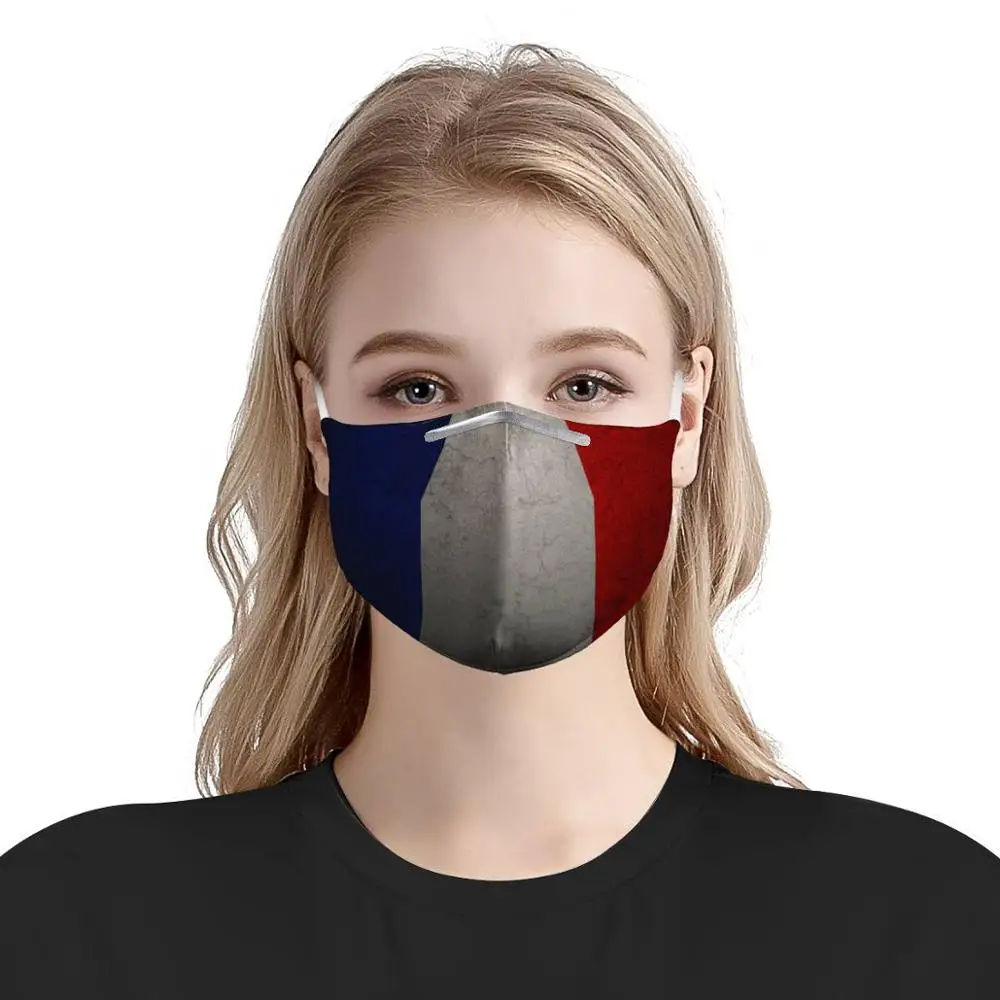 

France National Flag Custom Image Cosplay Reusable Mouth Face Cover Comfortable Anti-Dust Anti-saliva Anti Infection Windproof