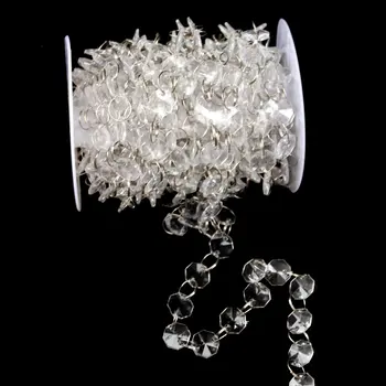 

14MM Transparent Acrylic Octagonal Beads Chain Strand Line Chain Wedding Party Decoration Festival Curtain Beads
