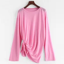 Белые рубашки для йоги с длинным рукавом, водолазка, нерегулярное бесшовное женское с буфами, с круглым вырезом, свободный спортивный топ A12