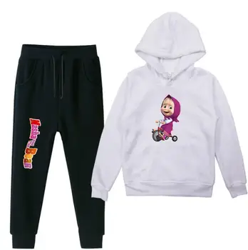 

2020 Spring Autumn Masha kids Hoodies Boys Bear Sweatshirt Girls Sweatshirt Russian Princess Costume children Clothes