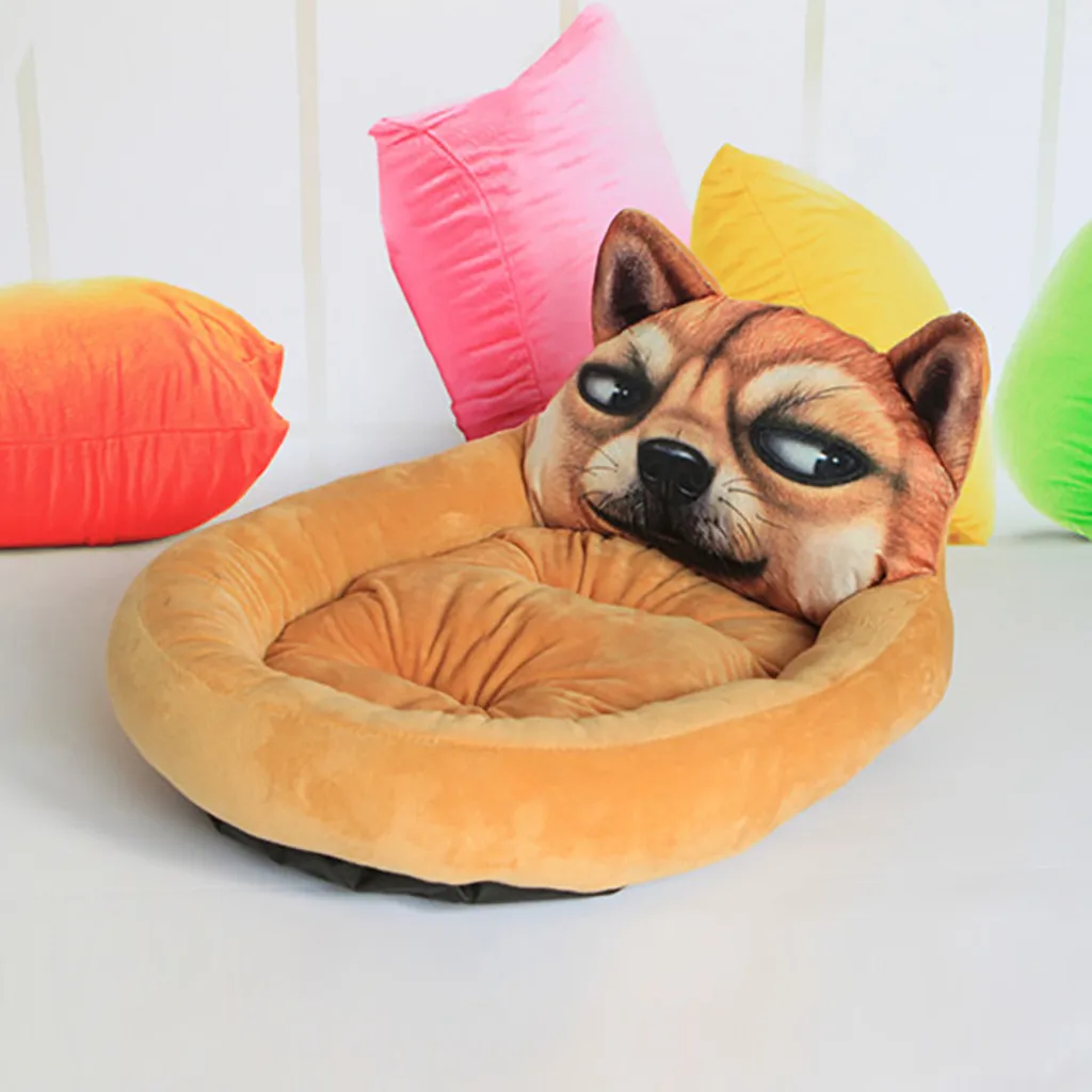 New Fashion Washable Soft Kennel Dog Pet Litter Deep Sleep Comfortable Cat Beds Cute Pet Pattern Cozy Cushion For Pet