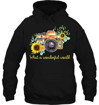 

What A Wonderful World Sunflower Camera Version Women Streetwear men women Hoodies Sweatshirts