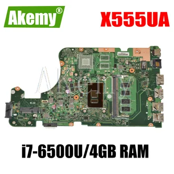 

AKEMY X555UA original mainboard For Asus X555UJ X555UF X555UQ X555UB X555U F555U A555U K555U 4GB RAM i7-6500U Laptop motherboard