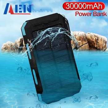 

Solar Power Bank 30000mAh USB Powerbank Battery External Portable Waterproof Charging LED Light 2 USB Outdoor Light Powerbank