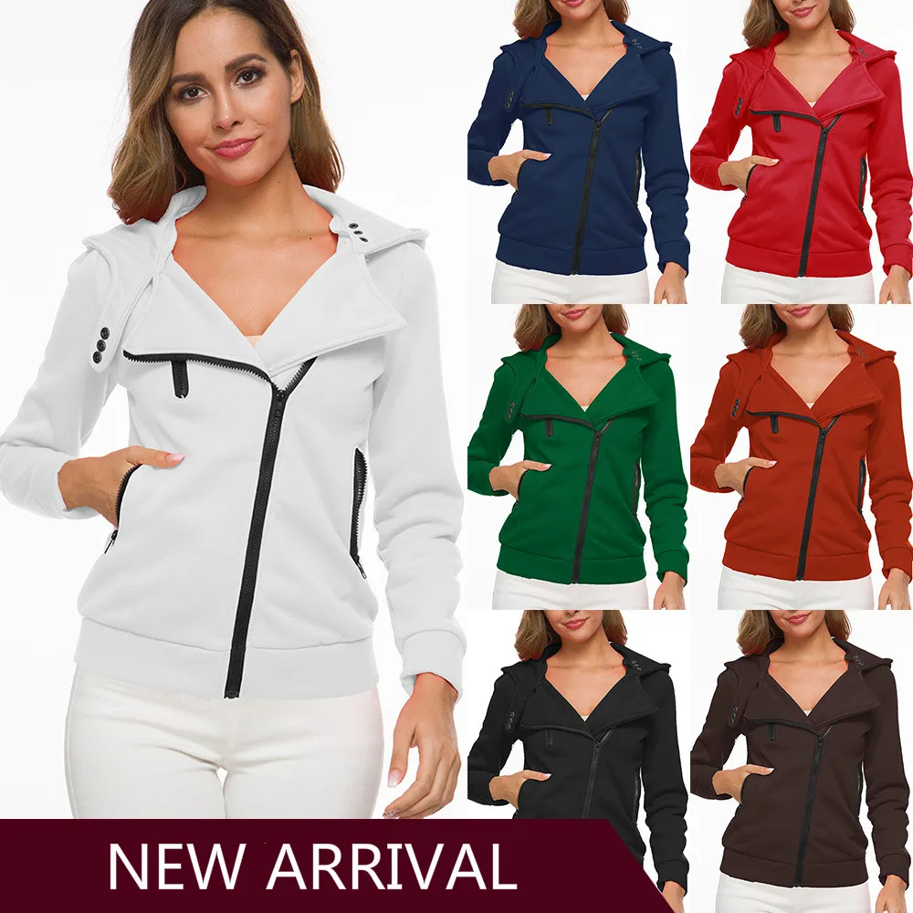

Autumn Winter Zipper Hoodies Sweatshirt Women Long Sleeve Hoody Warm Jackets Zipper Tracksuit Hoodie Sweatshirt Pullovers Blouse