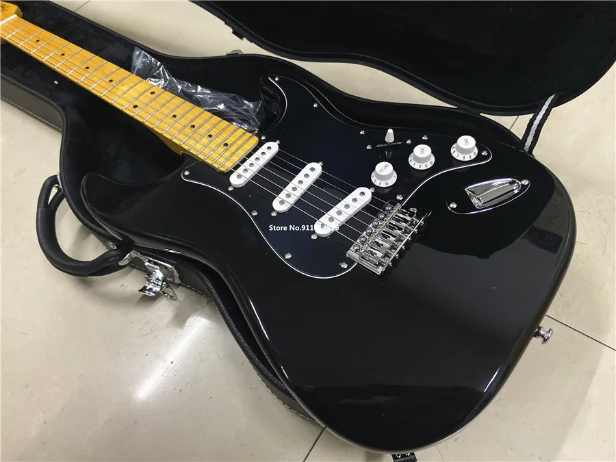 Electric Guitar Black White Pickup Guitar Neck