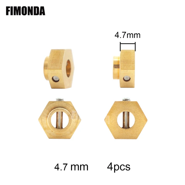 4PCS Brass 12MM Wheel Hex Conversion Extended Adapter for 1/10 RC Crawler Axial SCX10 III AXI03007 Capra 1.9 UTB AXI03004