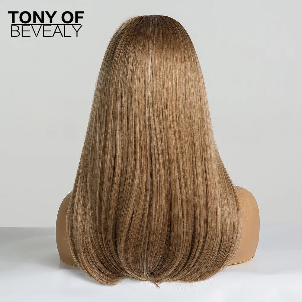 Длинные прямые светлые Омбре волосы парики с челкой термостойкие волокна синтетические парики для черной женщины косплей натуральные парики