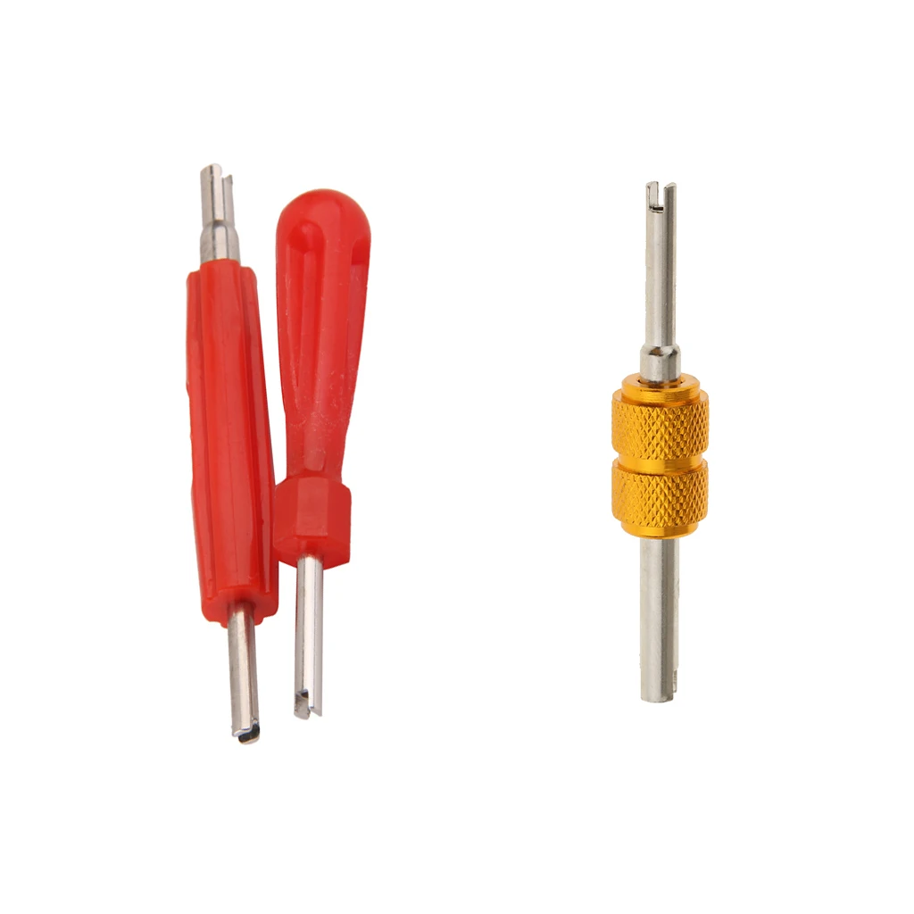 3 Pieces Dual Head Car Truck Tire Valve Stem Core Remover Repair Tool - Gold