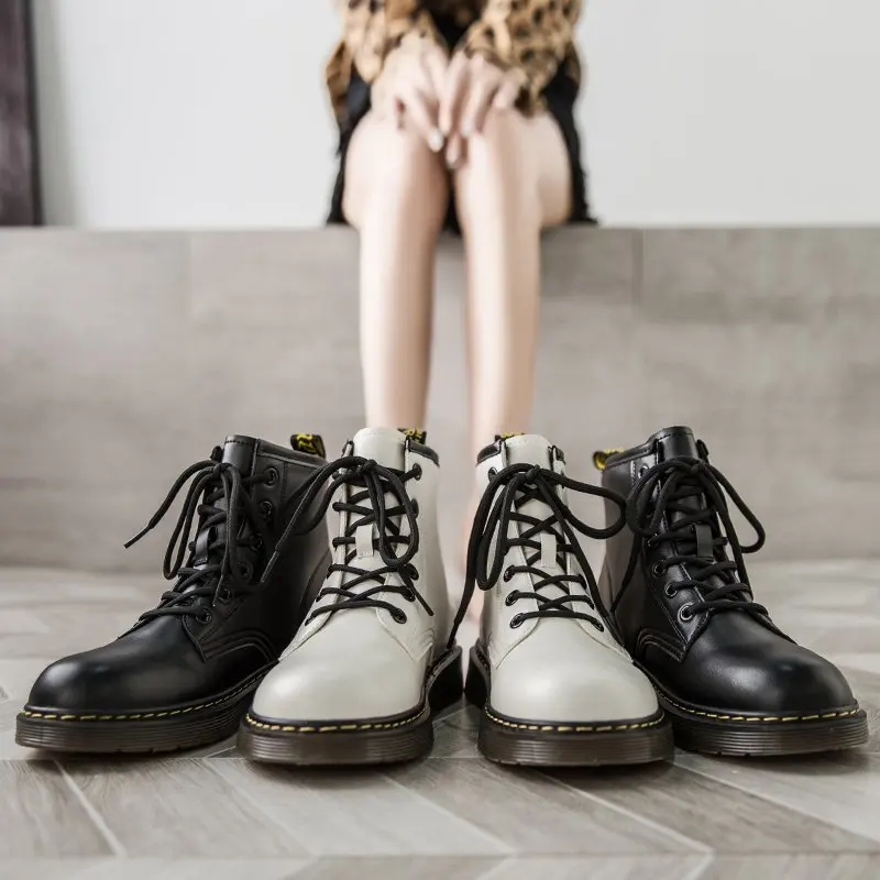 Boots Female women shoes Ankle 2020 Autumn British Wind PU Leather Thick With Short Boots Motorcycle Martin shoes Boots Female women shoes Ankle 2020 Autumn British Wind PU Leather Thick With Short Boots Motorcycle Martin shoes