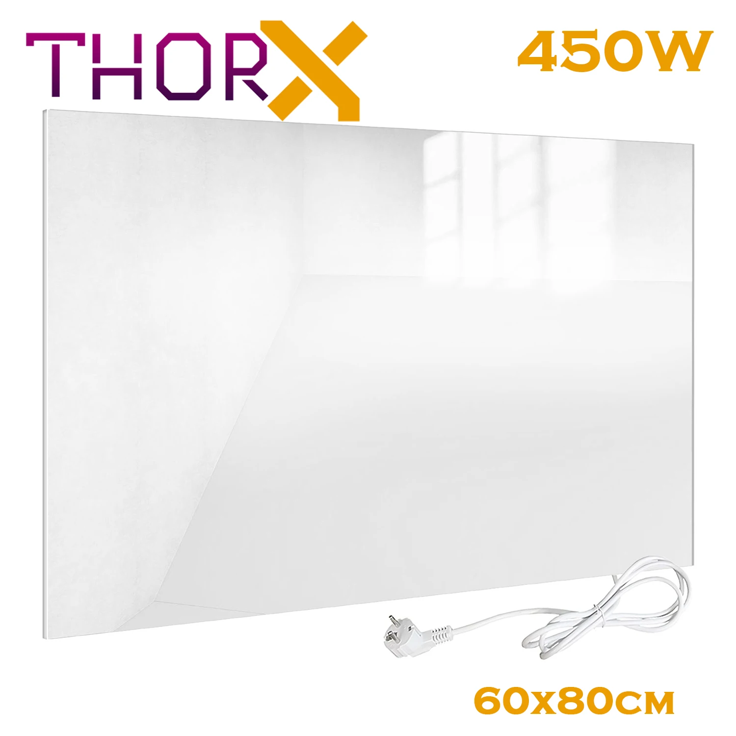 ThorX A450 W инфракрасный обогреватель панель 450 ватт 60x80 см белое стекло углеродный
