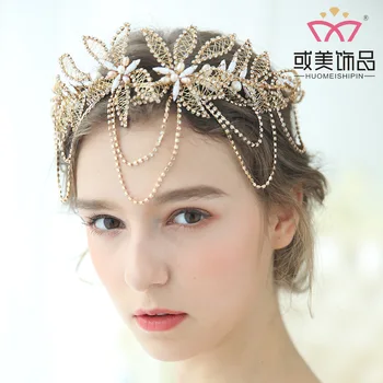 

G4150 NPASON Bride Manual An Crown Wind Marry Hair Decorate Claw Chain Tassels Headwear